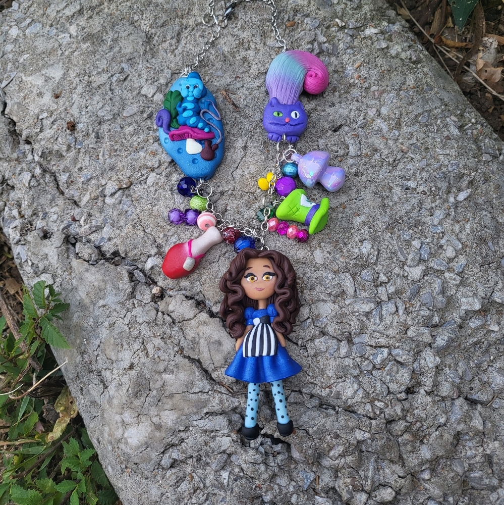 🫐Alice 🍇 in Wonderland 🍄 Necklace🥀 - Picture 1 of 6